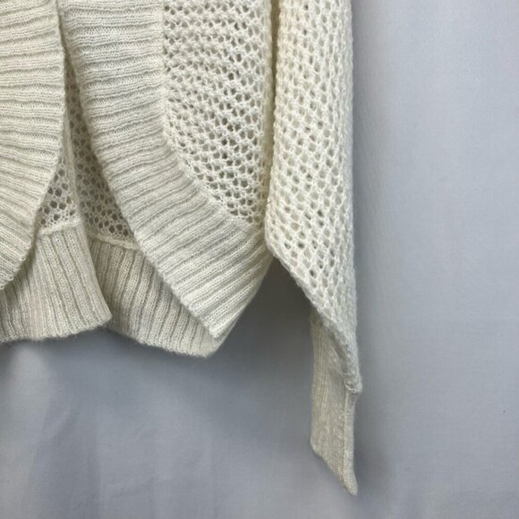 Ann Taylor Loft Cardigan Sweater Off White Long Sleeve Open Knit Petites LP - Picture 7 of 10